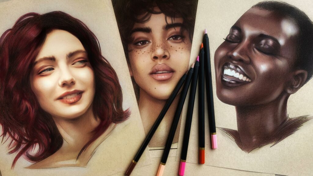 Dark Tone Skin Colored Pencils for Adults - Color Pencils for Portraits and  Skin